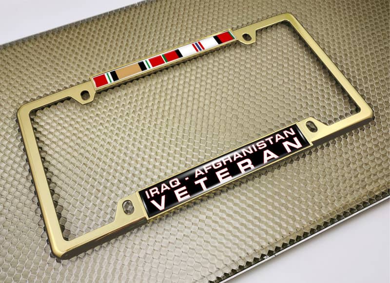 Iraq - Afghanistan Veteran - Car Metal License Plate Frame